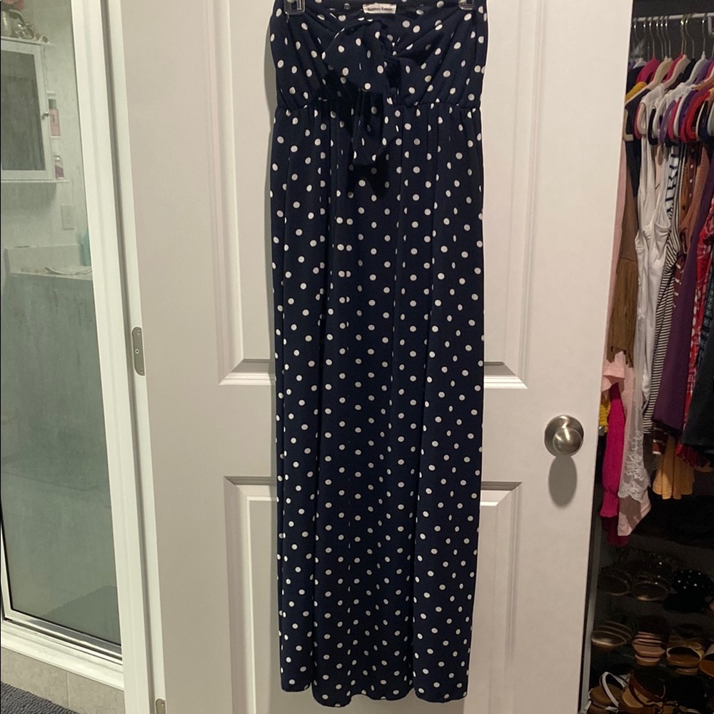 Newbury Kustom Navy and White Polka Dot Dress